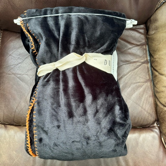 THE WITCH IS IN - Rae Dunn 50” x 70” Plush Throw with Patch & Orange Stitch - Picture 4 of 7